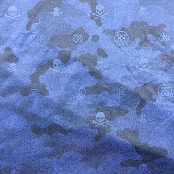G/Fore Shirt Mens Medium Blue Camo Skull Polo Athletic Fit Performance Golf - Picture 2 of 8
